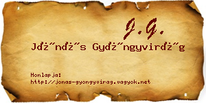 Jónás Gyöngyvirág névjegykártya